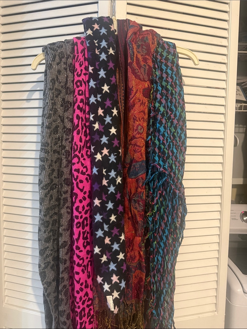 Bundle of 5 Patterned  Scarves - Stars, Animal & Multicolor Prints